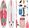 Paddle gonflable adulte - Stand Up Paddle PVC rose 335 x 84 cm - Pont large antidérapant pour débutants - Accessoires premium et sac de transport