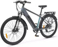Lancia Genio Vélo électrique VTT adulte - Ebike aluminium moteur 250W batterie 374Wh - Vélo montagne 27,5 pouces gris suspension totale