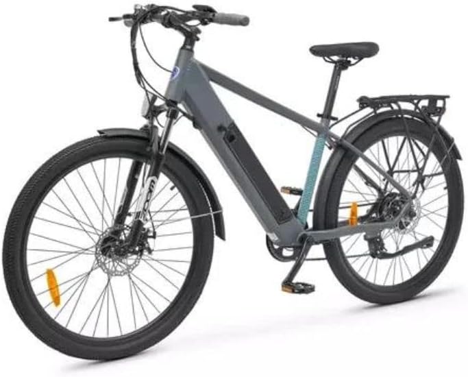 Lancia Genio Vélo électrique VTT adulte - Ebike aluminium moteur 250W batterie 374Wh - Vélo montagne 27,5 pouces gris suspension totale