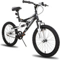 JOYSTAR VTT Enfant 20 pouces noir - Vélo montagne garçon et fille 7 à 13 ans avec cadre acier suspension fourche et béquille