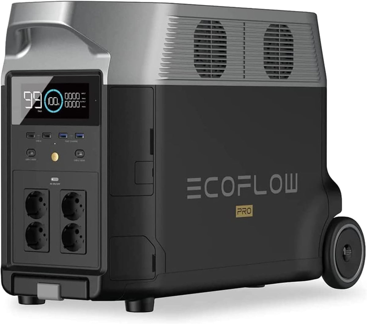 EcoFlow DELTA Pro - Station électrique portable batterie 3,6 kWh extensible jusqu'à 25 kWh - Sortie CA 3600 W tension 220 V - Énergie de secours solaire pour maison et voyage