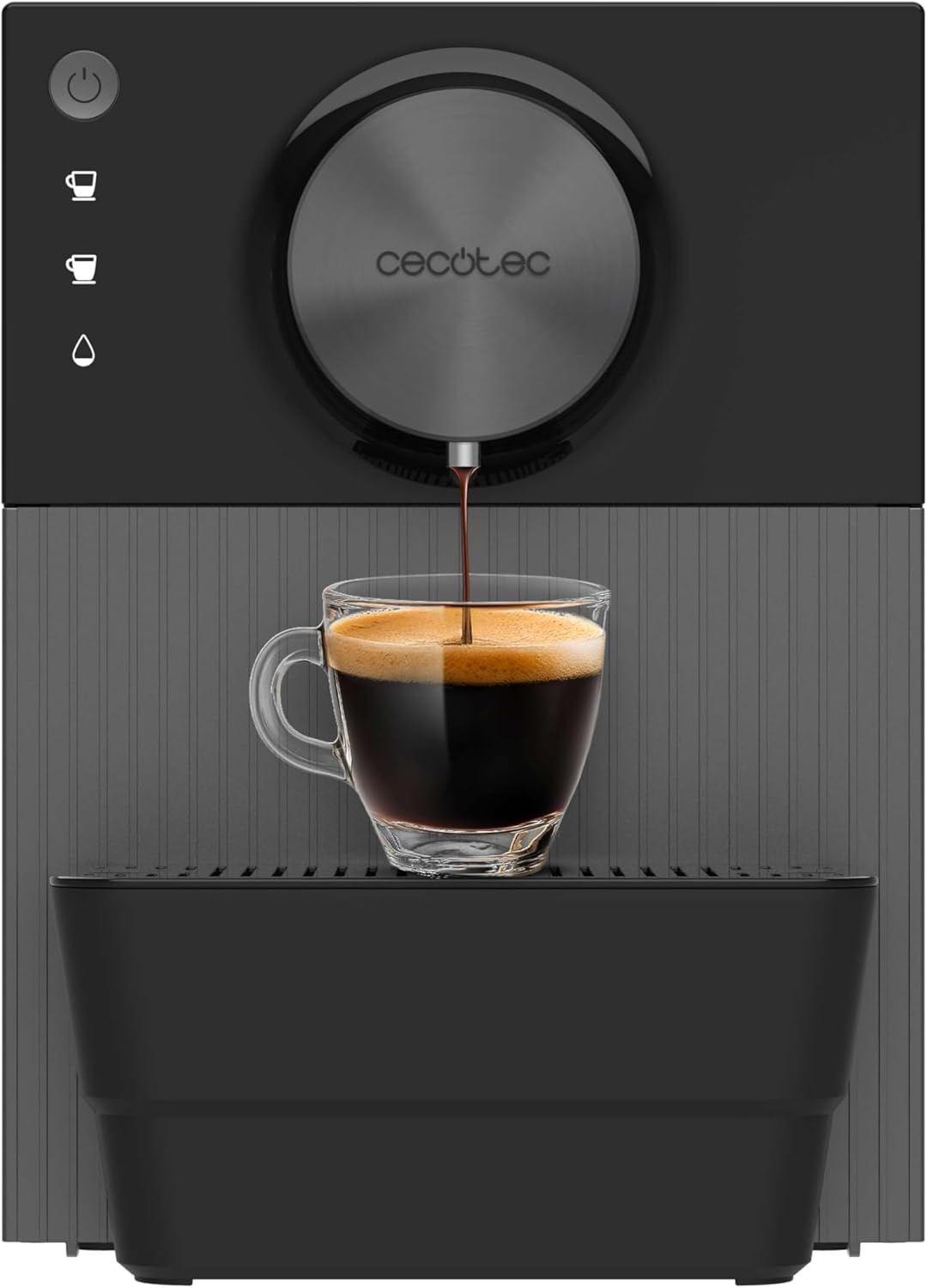 Cecotec Cremmaet Cube - Machine expresso superautomatique compacte 1350 W - Noire réservoir 1,1 L pression 19 bar - Thermoblock pré infusion 5 moutures et écran tactile
