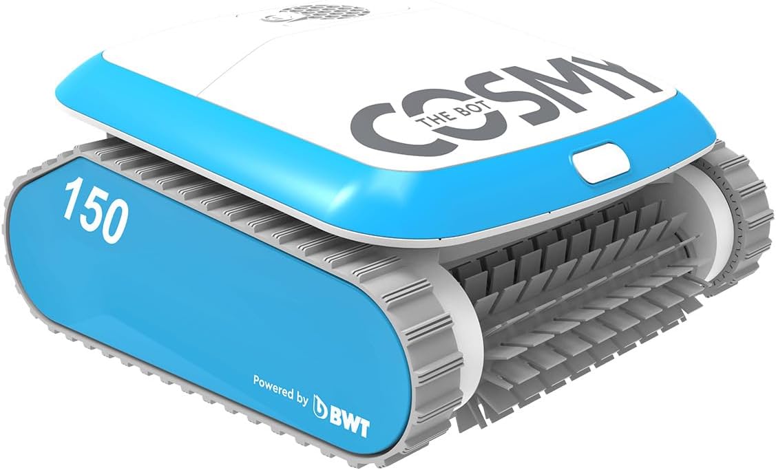 BWT Cosmy 150 Robot piscine - Nettoyeur compact léger fond parois ligne d'eau - Robot piscine électrique pour bassin jusqu'à 10 mètres avec câble 16 mètres