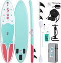 FunWater Stand Up Paddle gonflable - Planche SUP PVC bleue pour adulte - Charge maximale 350 livres et épaisseur 5,91 pouces - Pompe pagaie réglable et sac étanche
