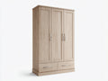 Armoire - mélaminé-métal - 132x56x192 cm - chêne sable - classique