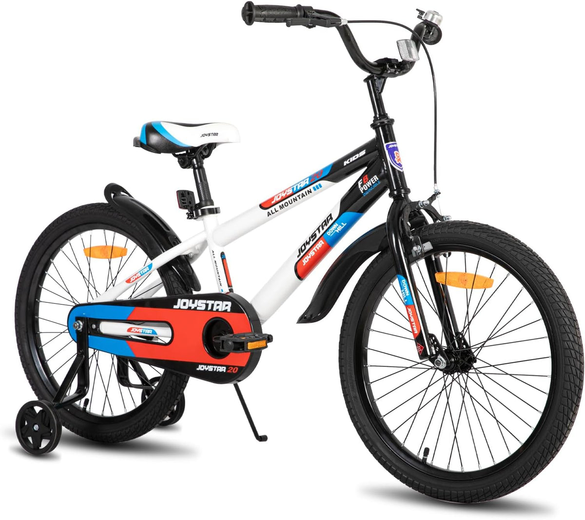 JOYSTAR Berry - Vélo enfant 20 pouces blanc - 1 vitesse pour enfants avec stabilisateurs - Frein rétropédalage frein linéaire et béquille