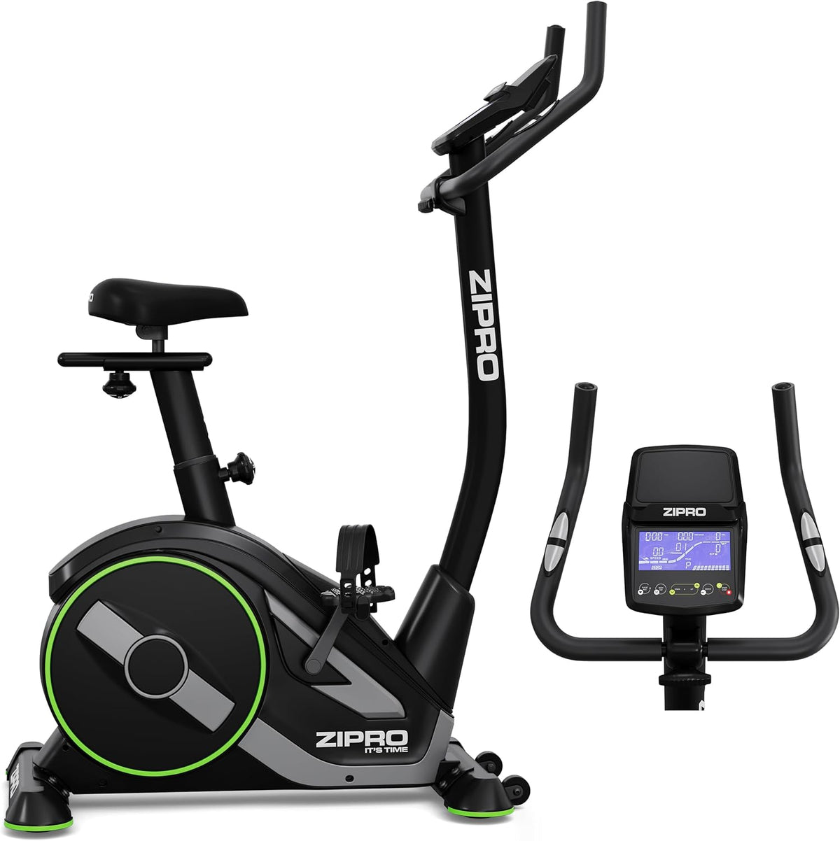 ZIPRO RAVE Vélo d'appartement magnétique - 32 niveaux de résistance avec capteur fréquence cardiaque - 11 programmes entraînement Bluetooth cardio fitness intérieur