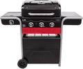 Char-Broil Gas2Coal 330 Barbecue hybride gaz charbon - 3 brûleurs avec plateau charbon breveté - Barbecue extérieur noir pour jardin terrasse