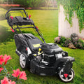 BRAST TRIKE ESTART SPEED - Tondeuse thermique 3 roues 224 cm3 largeur 53 cm - Noire acier allié autotractée - Démarrage électrique 3 vitesses mulching 4 en 1 bac 60 L