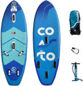Coasto WindSUP Mir - Planche gonflable PVC bleue pour windsurf Wingsup et Wingsurf - Charge maximale 90 kg et épaisseur 13 cm - Pompe sac leash footstraps et ailerons