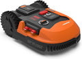 WORX Landroid Plus WR165E - Robot tondeuse connecté largeur 18 cm - Orange pour pelouse jusqu'à 600 m2 - Pente jusqu'à 35 pour cent détecteur pluie et coupe bordures