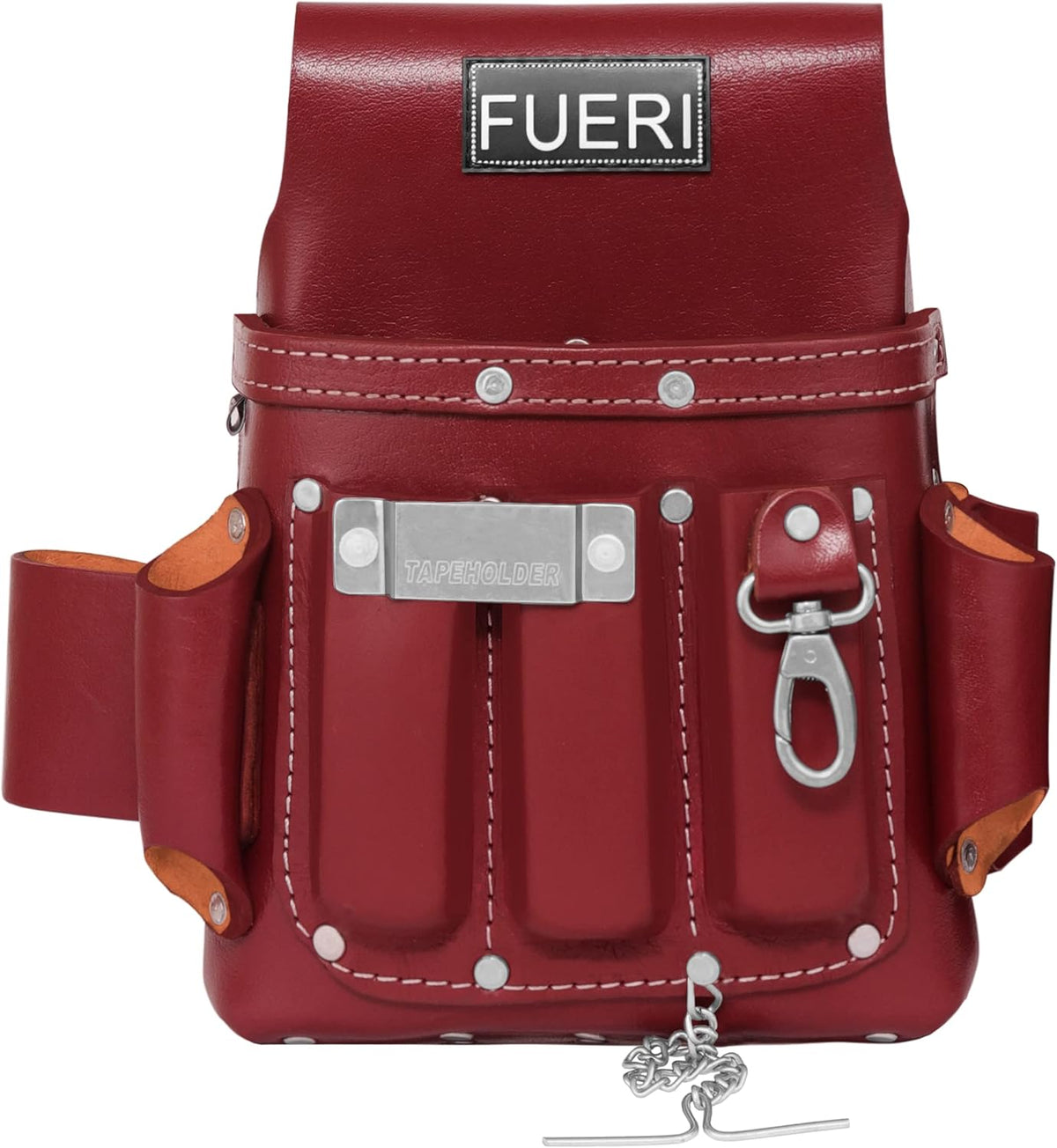 FUERI Trousse à outils professionnelle 4 poches - Sac à outils en cuir pour électricien et charpentier