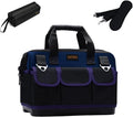 FASTECH - Sac à outils étanche 38,1 cm en tissu Oxford - Bleu foncé 38,1 x 20,1 x 26,7 cm - Grande ouverture bandoulières et compartiment unique