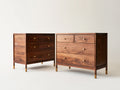 Commode - bois massif-métal - 118x46x86 cm - noyer - vintage moderne