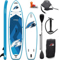 F2 Stand Up Paddle 2024 - Paddle gonflable bleu et blanc 381 x 84 x 15 cm - Charge maximale 160 kg pour débutants - Siège et pagaie de kayak inclus