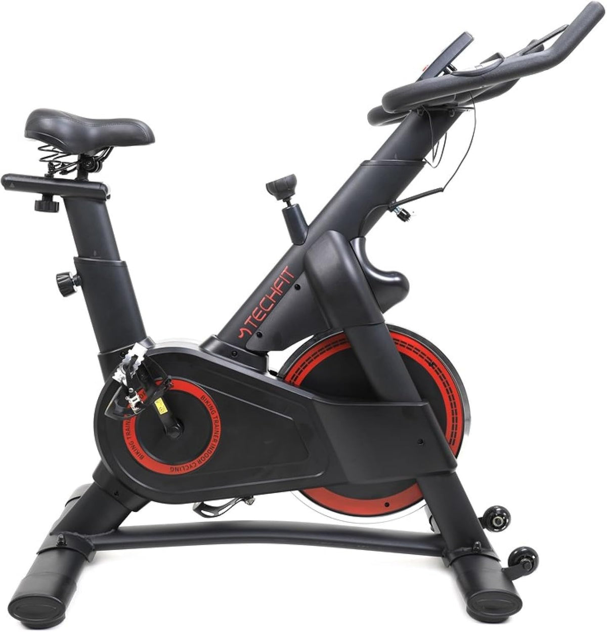 TechFit - Vélo d'appartement magnétique volant inertie 20 kg - Noir 107 x 53 x 117 cm avec 99 niveaux - Écran LCD Bluetooth capteurs pouls et support téléphone