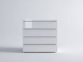 Commode - bois manufacturé - 88x42x84 cm - blanc - minimaliste brillant