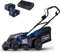Scheppach BC-MP380-X Tondeuse à gazon sans fil 20V Brushless - Coupe 38cm avec panier 45L - Kit 2 batteries 4Ah et double chargeur