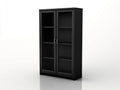 Vitrine - bois-verre-métal - 90x41x176 cm - noir mat - moderne