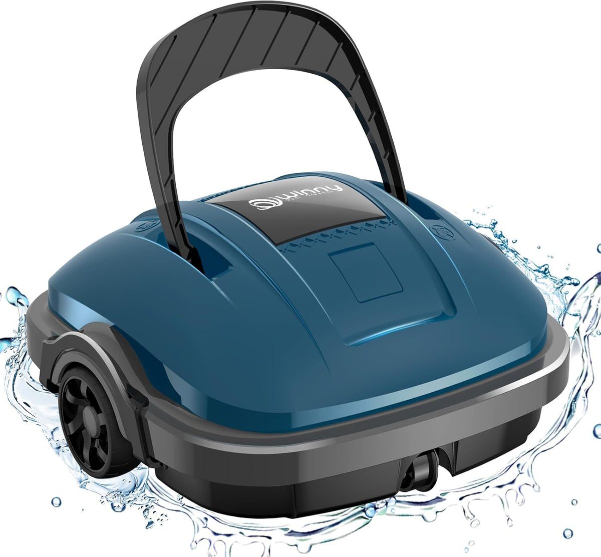 WINNY POOL CLEANER WY1102Max - Robot piscine sans fil double moteur - Bleu foncé pour bassin jusqu'à 80 m2 - Autonomie 100 minutes et stationnement automatique