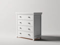 Commode - bois manufacturé-métal - 82x41x96 cm - blanc-gris - classique