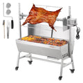 VEVOR Barbecue à charbon avec tournebroche électrique - Rôtissoire inox 94,4 cm moteur 42 W charge 61 kg - Argent 111 x 41,7 x 108 cm - Hauteur réglable et roues verrouillables