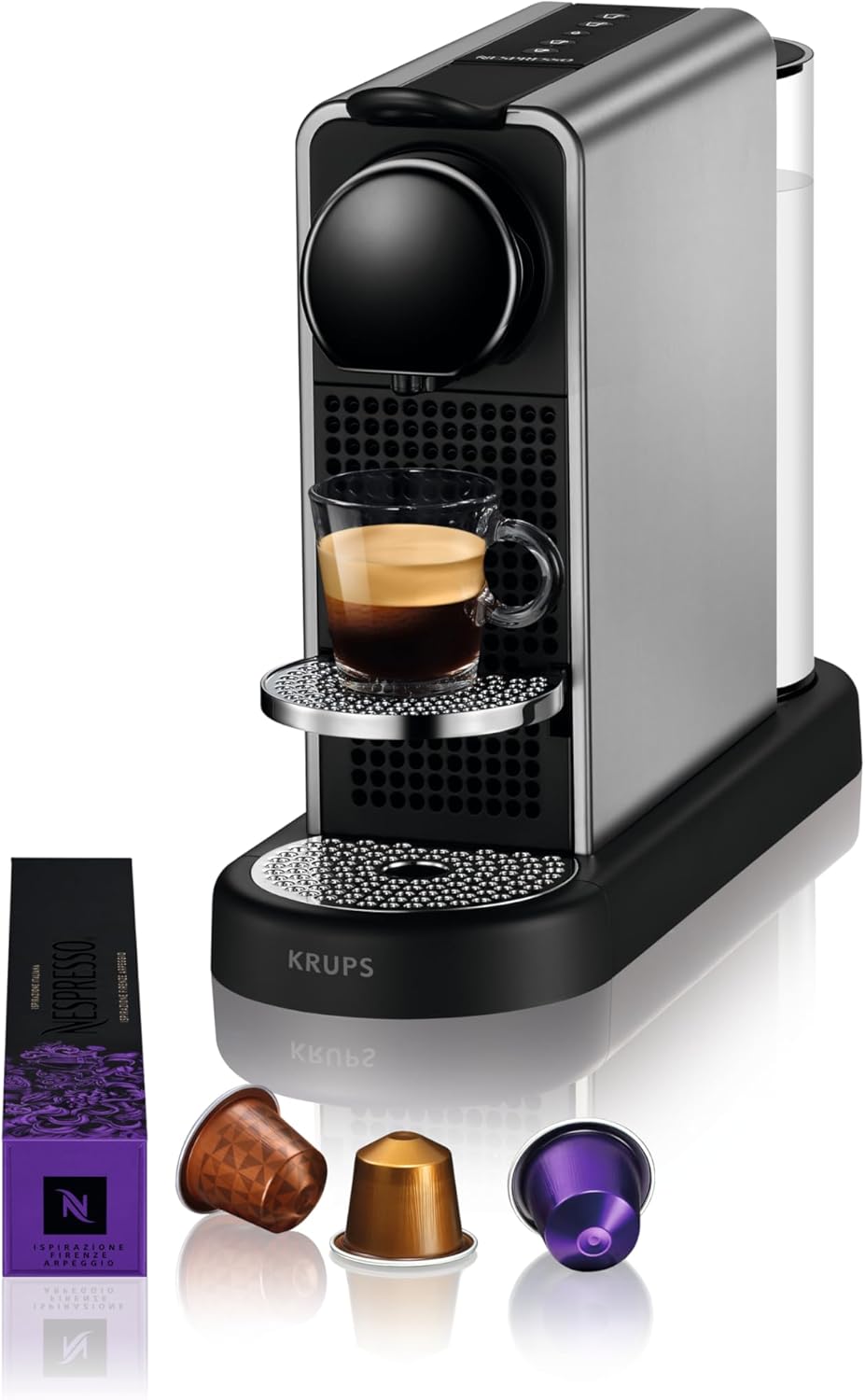 Nespresso Krups Citiz Platinum Titane YY5077FD Machine espresso capsules - Cafetière Nespresso finition titane