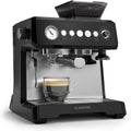 Klarstein GrandPresso - Machine expresso à grains 1350 W pression 20 bar - Noir acier inoxydable réservoir 2,3 L - Moulin intégré buse vapeur thermobloc pour cappuccino macchiato