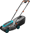 Gardena PowerMax 32 18V P4A 14632 20 - Tondeuse sans fil largeur 32 cm - Turquoise pour pelouse jusqu'à 200 m2 - Bac 30 L hauteur jusqu'à 65 mm moteur PowerPlus