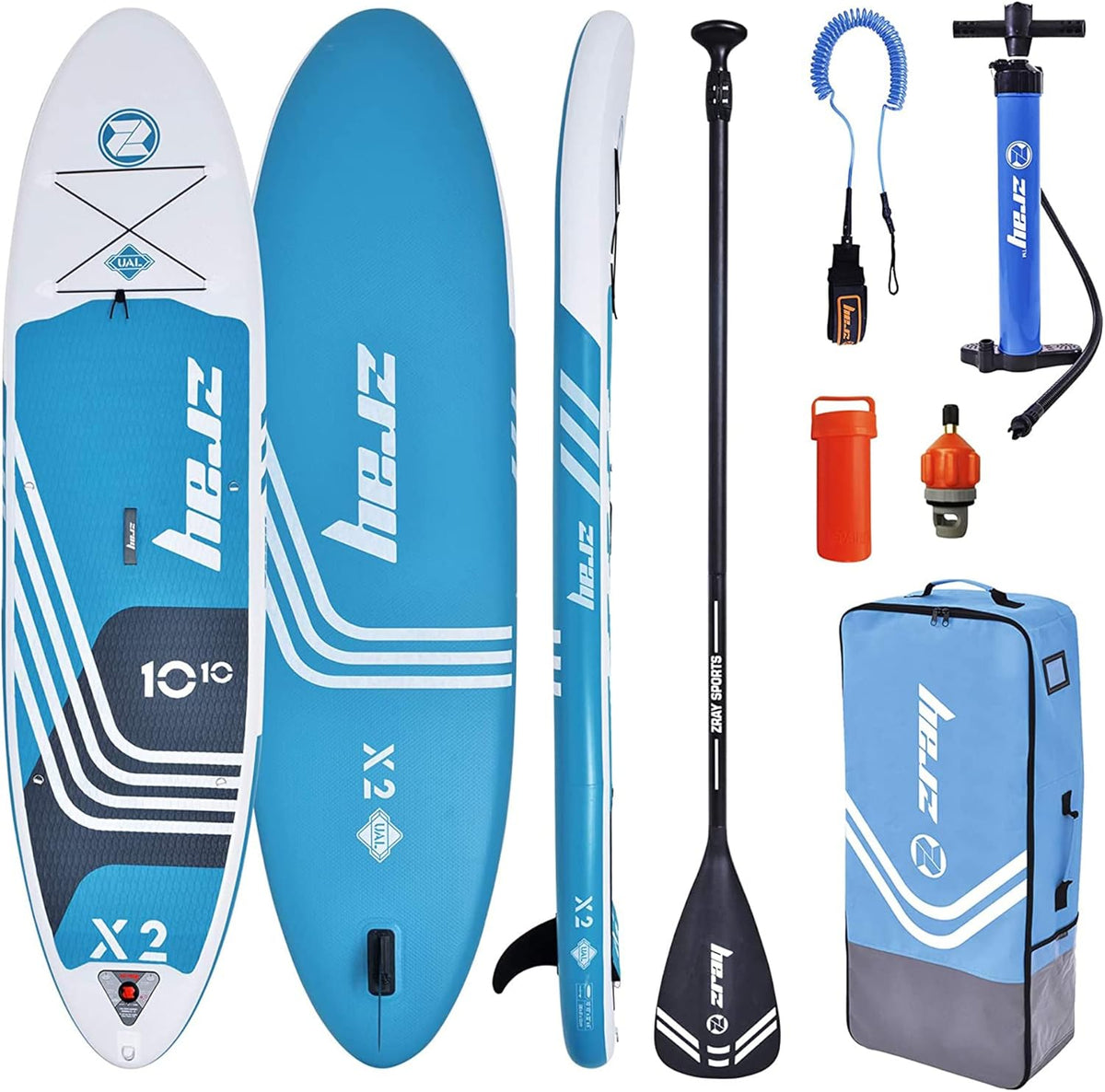 Zray X-Rider X1 Planche SUP Gonflable Outdoor - Stand Up Paddle PVC bleu avec technologie Agile Light - Kit paddle adulte charge 330 livres