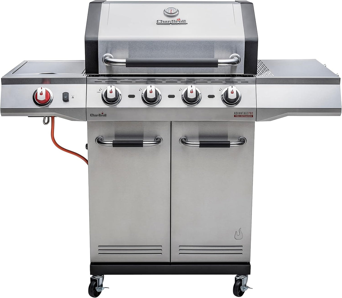 Char-Broil Advantage PRO S 4 Barbecue à gaz 4 brûleurs - Technologie TRU Infrared et brûleur Sear 900 °C - Grill extérieur acier inoxydable avec couvercle thermomètre