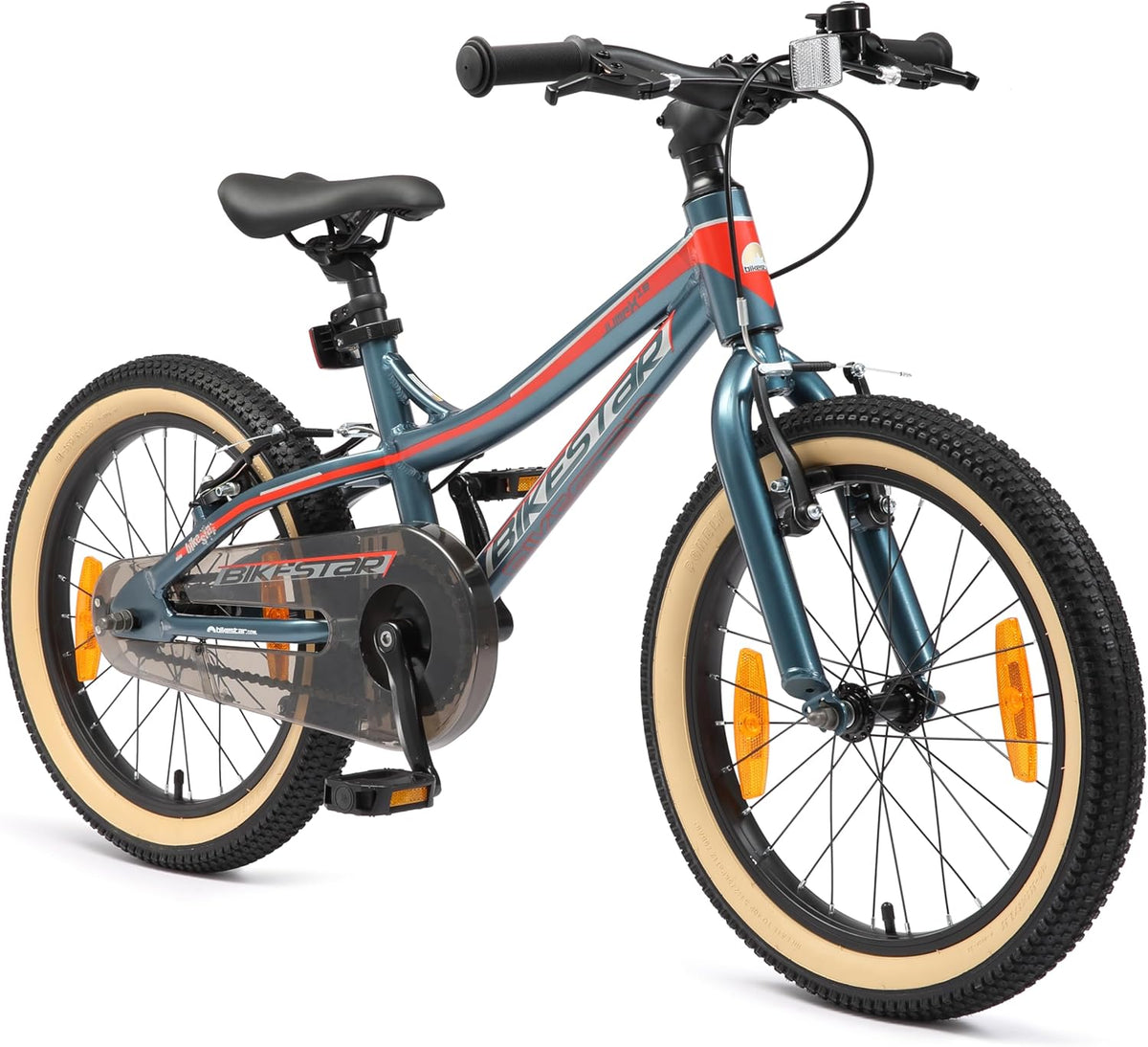 BIKESTAR Vélo enfant VTT 18 pouces en aluminium - Vélo garçon et fille vert léger avec frein V - Bicyclette junior une vitesse avec pompe incluse