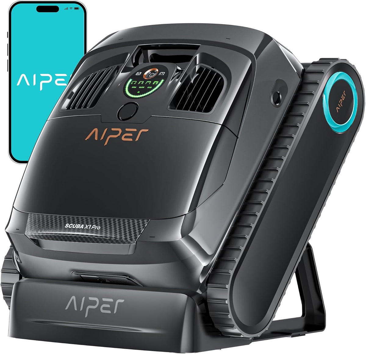 AIPER Scuba X1 Pro Robot piscine sans fil - Aspirateur piscine fond et parois 25200 LPH avec cartographie intelligente - Planification itinéraires piscine 200 m²