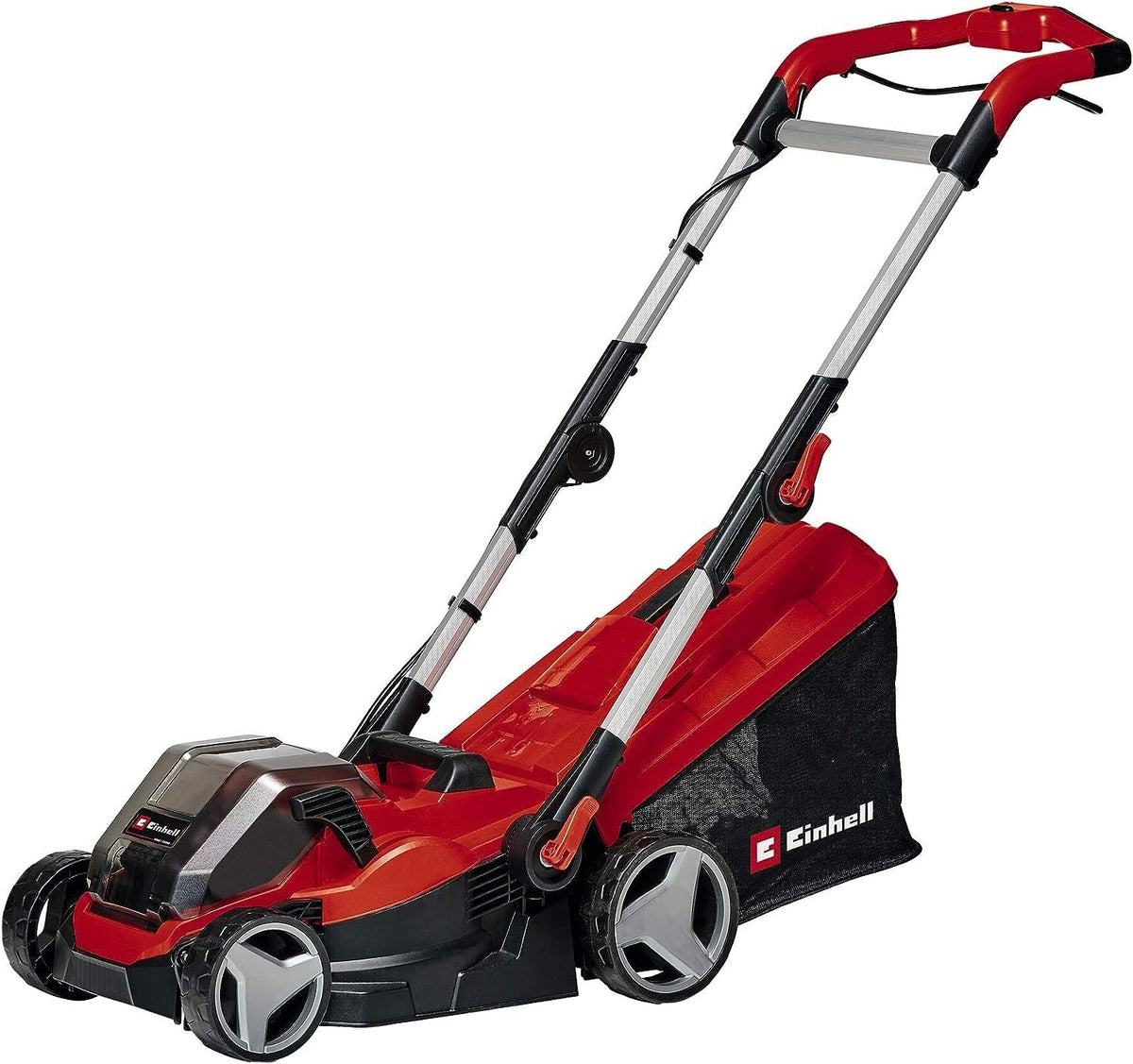 Einhell GE CM 36 34 1 Li Solo - Tondeuse sans fil 36 V largeur 33,5 cm - Noir et rouge pour pelouse jusqu'à 200 m2 - Bac 30 L hauteur 25 à 65 mm sans batterie