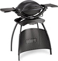 Weber Q1400 Barbecue électrique 2200 W gris foncé - Grill extérieur compact et stable - Cuisson électrique avec finition brossée