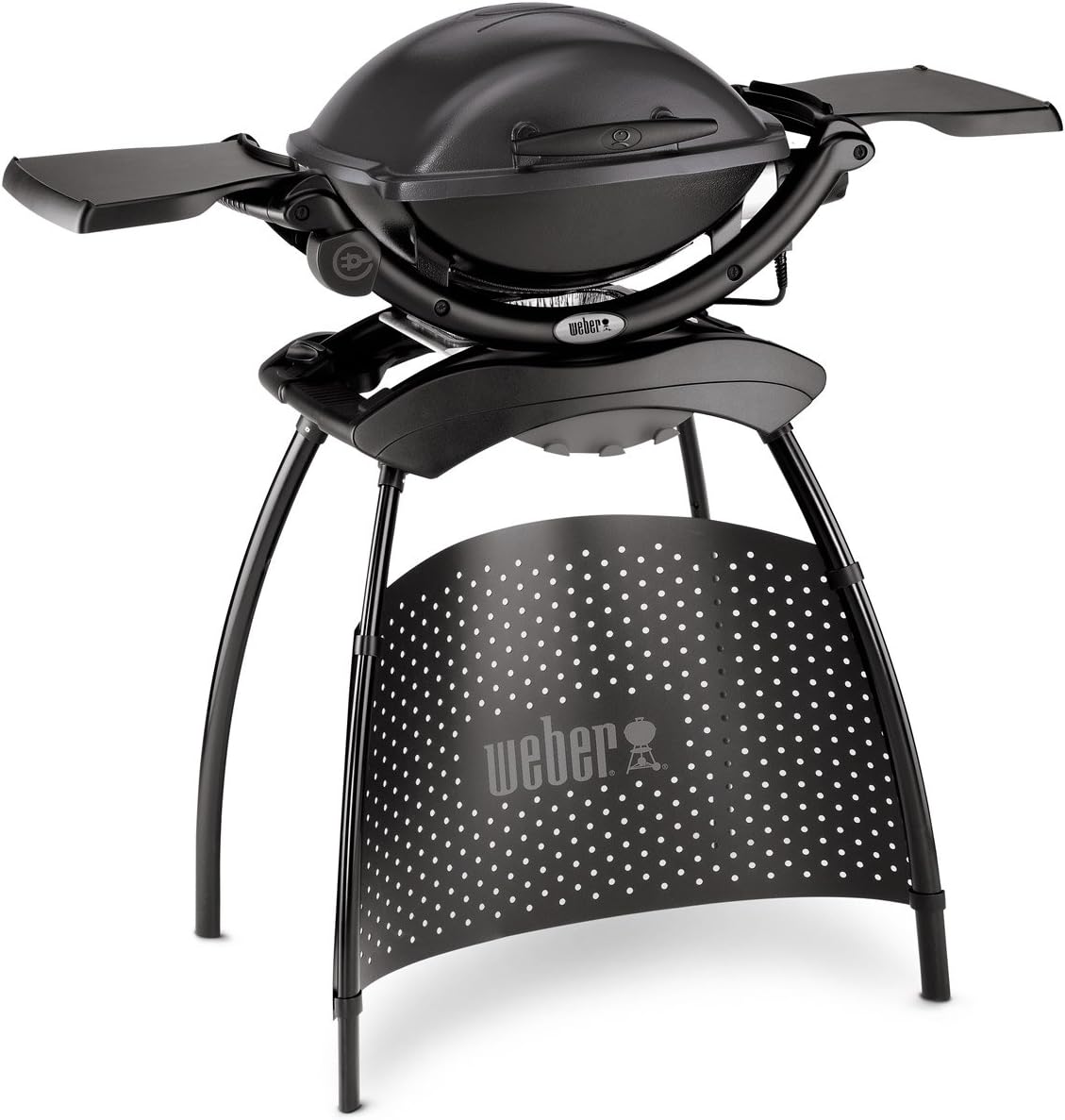 Weber Q1400 Barbecue électrique 2200 W gris foncé - Grill extérieur compact et stable - Cuisson électrique avec finition brossée
