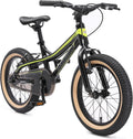 BIKESTAR - Vélo enfant 16 pouces cadre aluminium - Noir et vert pour garçons et filles de 4 à 5 ans - Freins V Brake et conception légère