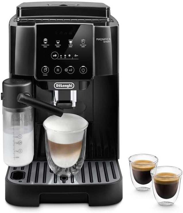 De Longhi Magnifica Start ECAM220.60.B - Machine expresso automatique à grains noire - Réservoir 1,8 L métal 44 x 24 x 35 cm - Moulin intégré pour cappuccino
