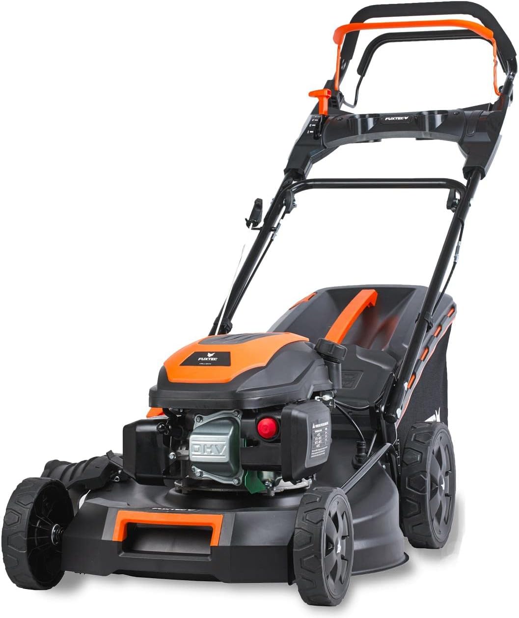 FUXTEC FX RM5170PRO - Tondeuse thermique autotractée 170 cm3 largeur 51 cm - Noir moteur 4 temps 4 CV bac 60 L - Fonction 4 en 1 mulching éjection latérale et vitesse réglable