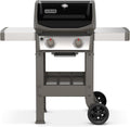 Weber Spirit II E-210 Barbecue à gaz 2 brûleurs - Grilles Gourmet BBQ System et cuisson GS4 - Barbecue sur chariot noir avec tablettes latérales