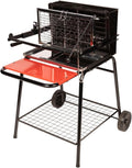 Happy Garden Raymond - Barbecue vertical au charbon de bois - Acier allié noir 53 x 28 x 17,3 cm - Foyer vertical robuste pour cuisson extérieure