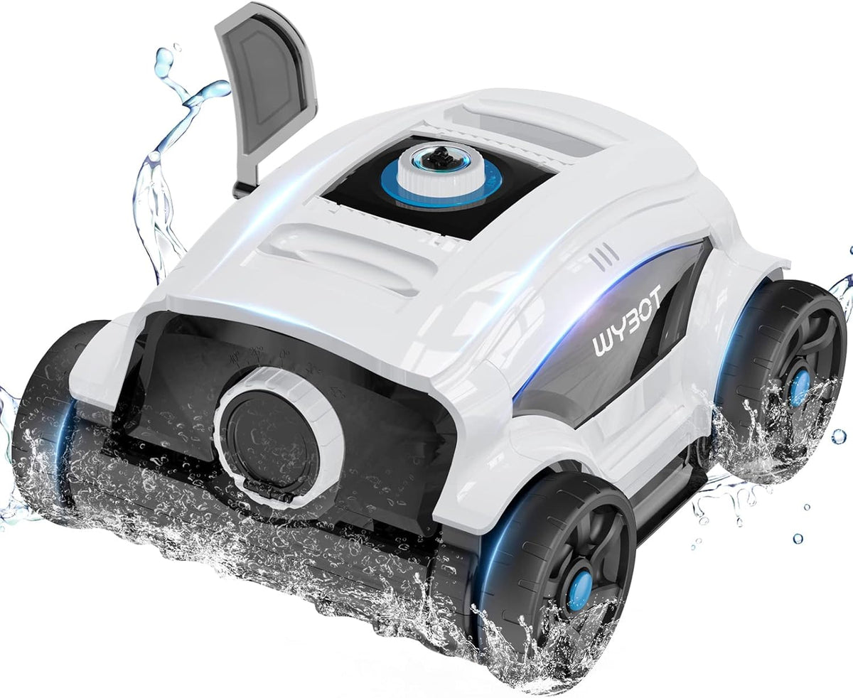 WYBOT WY1103 Robot piscine sans fil - Aspirateur piscine double moteur avec brosse fond - Nettoyeur automatique piscine hors sol et fond autonomie 130 min