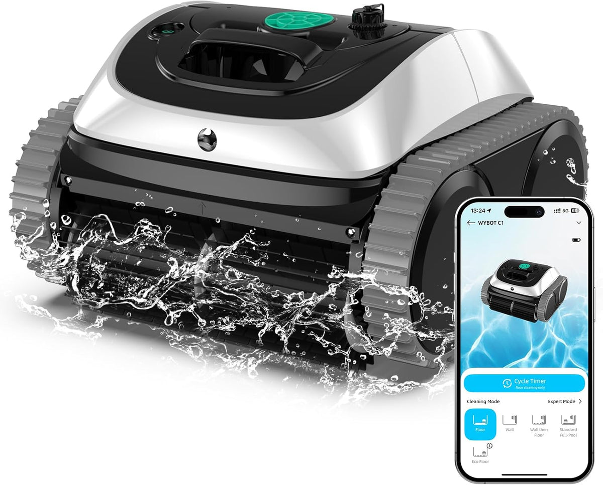 WYBOT C1 Robot piscine sans fil - Aspirateur fond et parois avec nettoyage automatique - Navigation intelligente autonomie 150 min piscine 150 m²