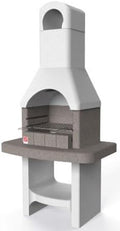 VERONA - Barbecue en maçonnerie au charbon de bois - Gris 60 x 88 x 180 cm pour jardin - Grille de cuisson 45 cm et structure extérieure