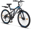 Chillaxx Falcon VTT adulte et jeunesse - Vélo montagne 26 pouces frein disque 21 vitesses - Suspension complète cadre acier pour hommes femmes