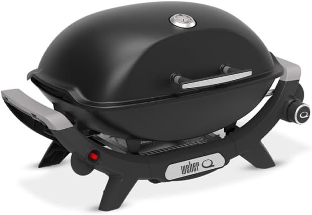 Weber Q2100N - Barbecue à gaz compact avec 1 brûleur - Noir 76 x 50 x 42 cm surface de cuisson 53 x 39 cm - Grilles en fonte émaillée et couvercle aluminium