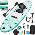 JUMMICO Planche Stand Up Paddle Gonflable SUP 320 x 80 x 15 cm - Paddle 2 en 1 avec siège kayak et accessoires - Planche PVC bleu foncé charge 160 kg