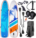 BRAST Planche Paddle Gonflable SUP 370 x 76 x 15 cm - Kit complet Drop Stitch renforcé avec pagaie - Planche familiale charge maximale 210 kg