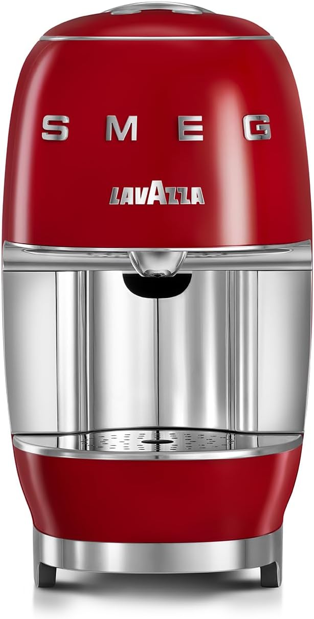Lavazza Smeg Machine à café capsules A Modo Mio SMEG - Espresso semi automatique 1250 W - Réservoir d'eau amovible 0,9 L rouge