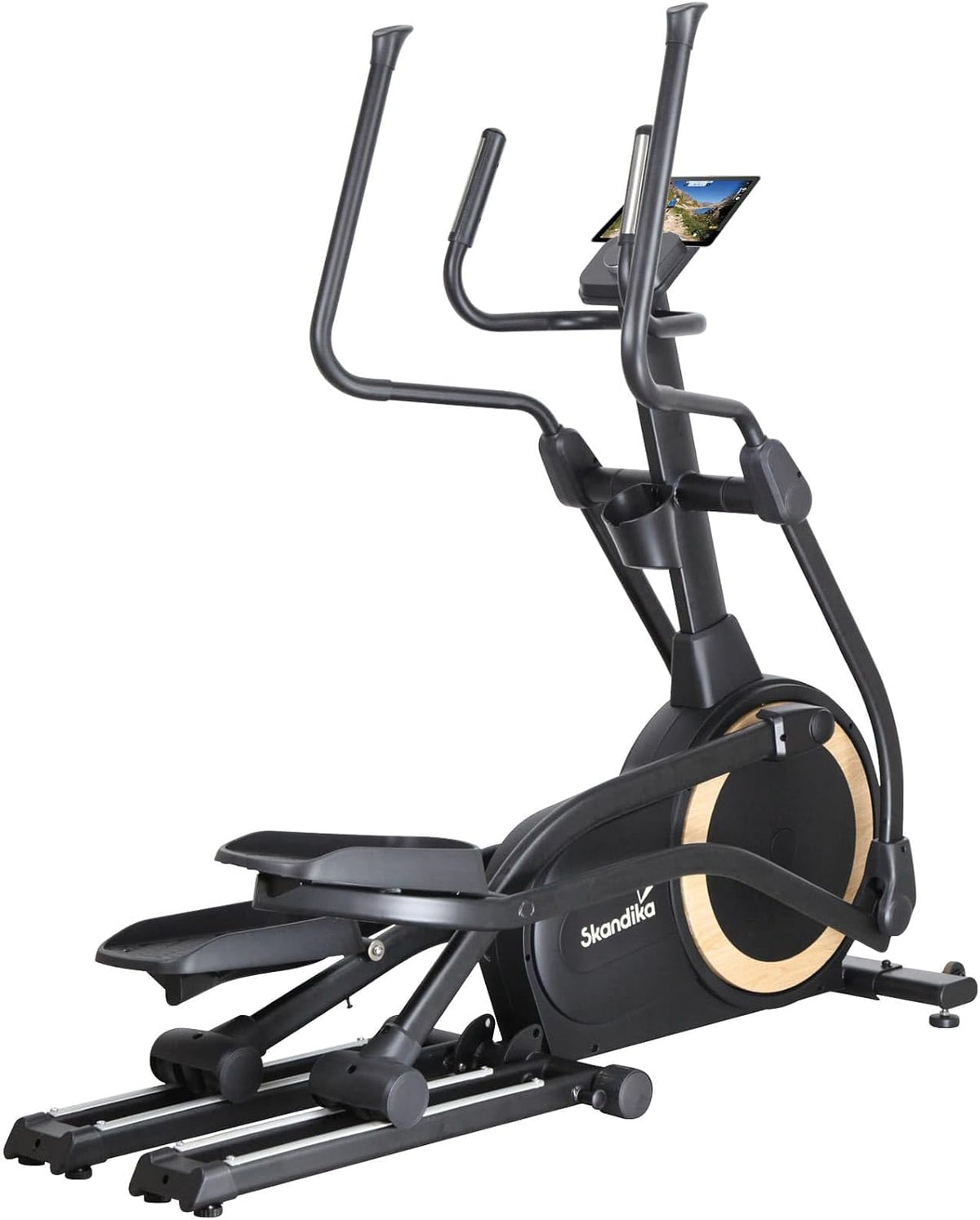 Skandika Carbon P25 Vélo elliptique pliable - Elliptique magnétique 32 niveaux résistance Bluetooth Kinomap - Masse inertie 25 kg charge maximale 150 kg